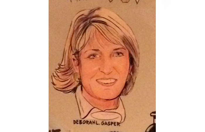Debi Gasper caricature at The Palm restaurant