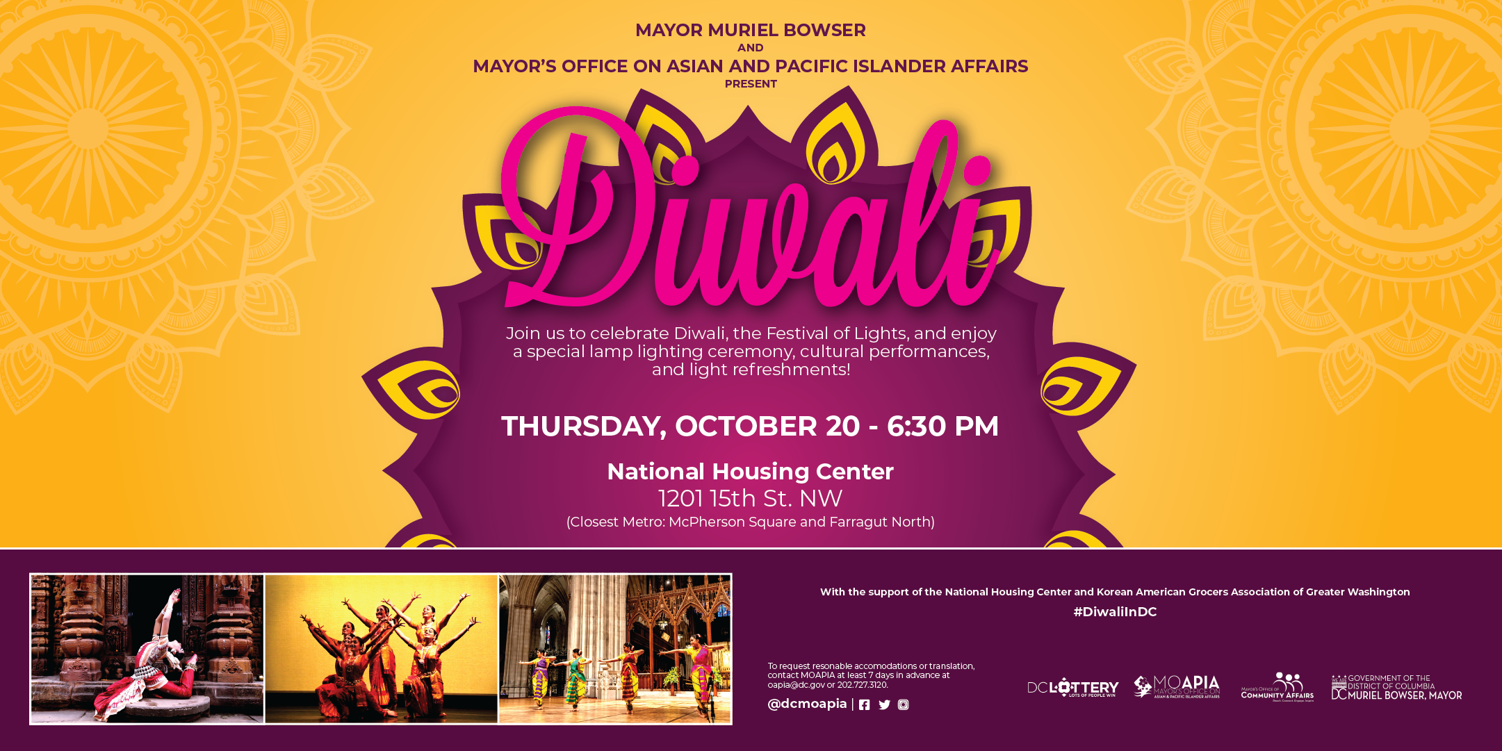 DC Government, Mayor Muriel Bowser and Mayor's Office on Asian and Pacific Islander Affairs Diwali Celebration